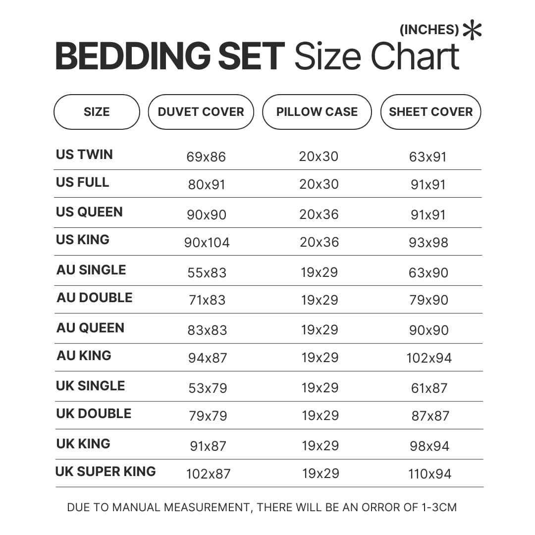 Beding Set Size Chart - World of Warcraft Merch