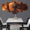 5 panels Sylvanas Windrunner WOW World of Warcraft Game Canvas Painting Wall Art Home Decor Modula - World of Warcraft Merch