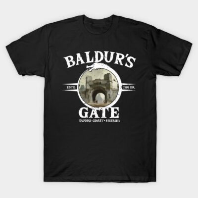 Baldurs Gate Black Print T-Shirt Official World of Warcraft Merch Store