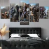 5pcs Alliance And Horde World of Warcraft Battle for Azeroth Game Poster Artwork Wall Painting on - World of Warcraft Merch