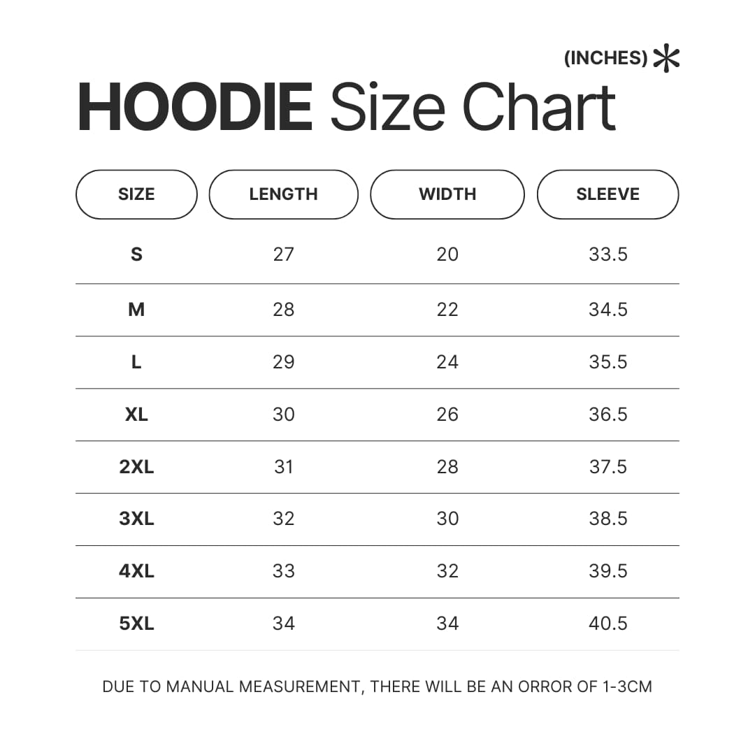 Hoodie Size Chart - World of Warcraft Merch