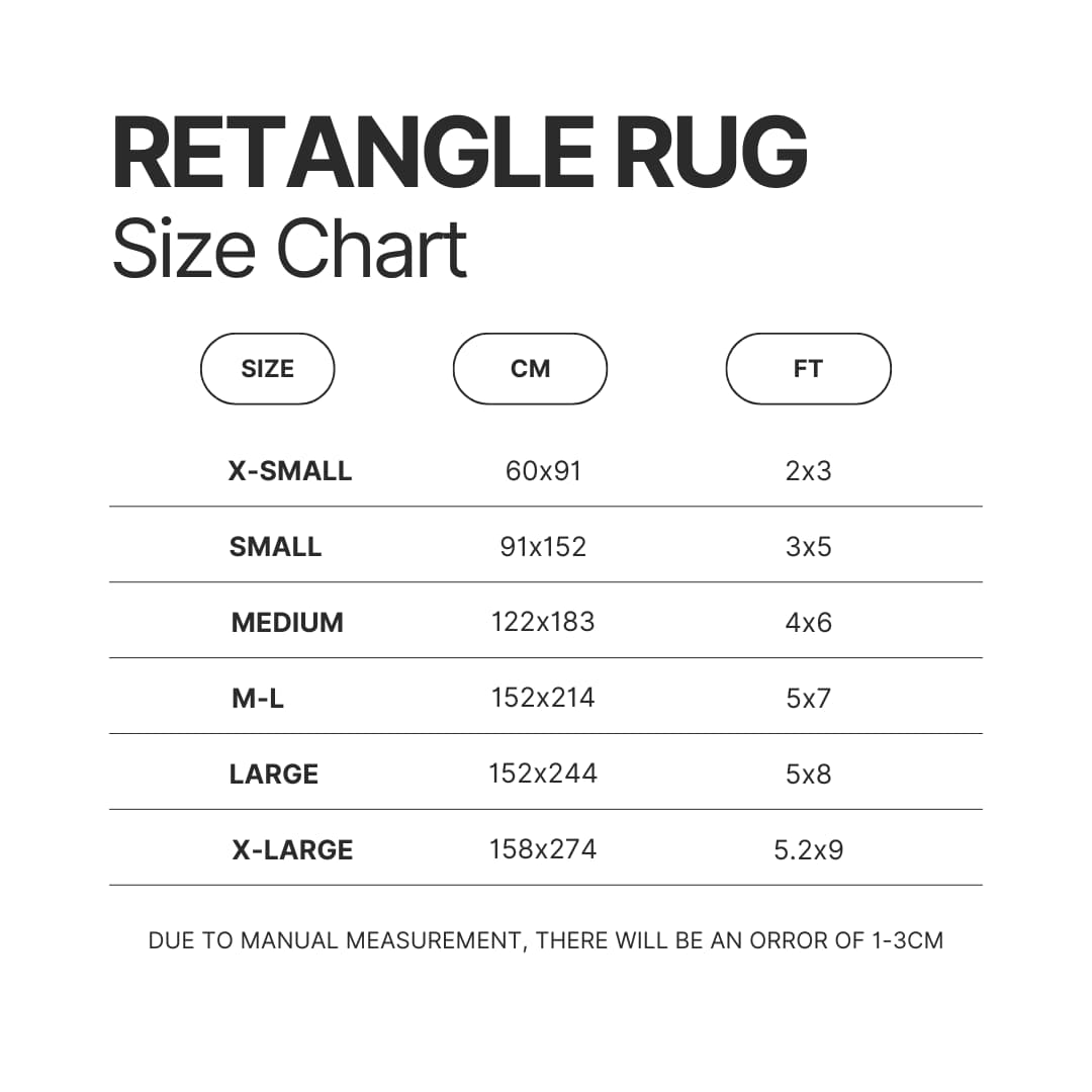 Retangle Rug Size Chart - World of Warcraft Merch