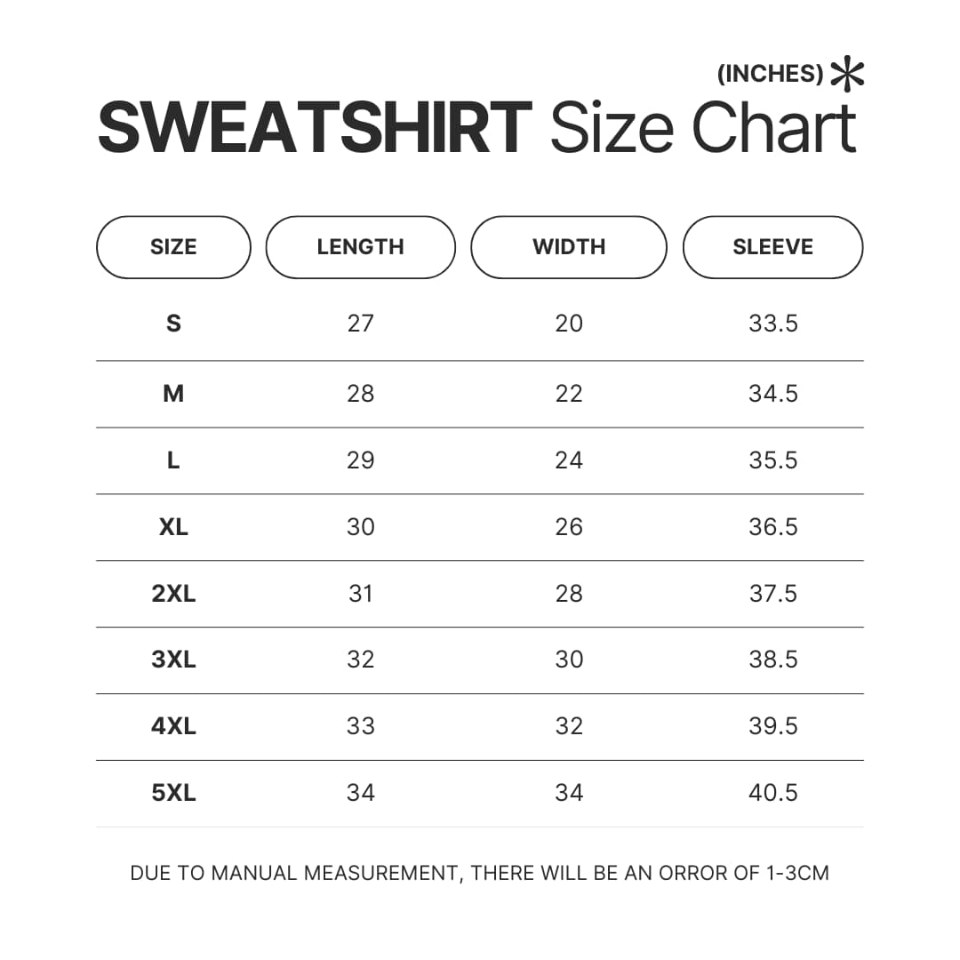 Sweatshirt Size Chart - World of Warcraft Merch