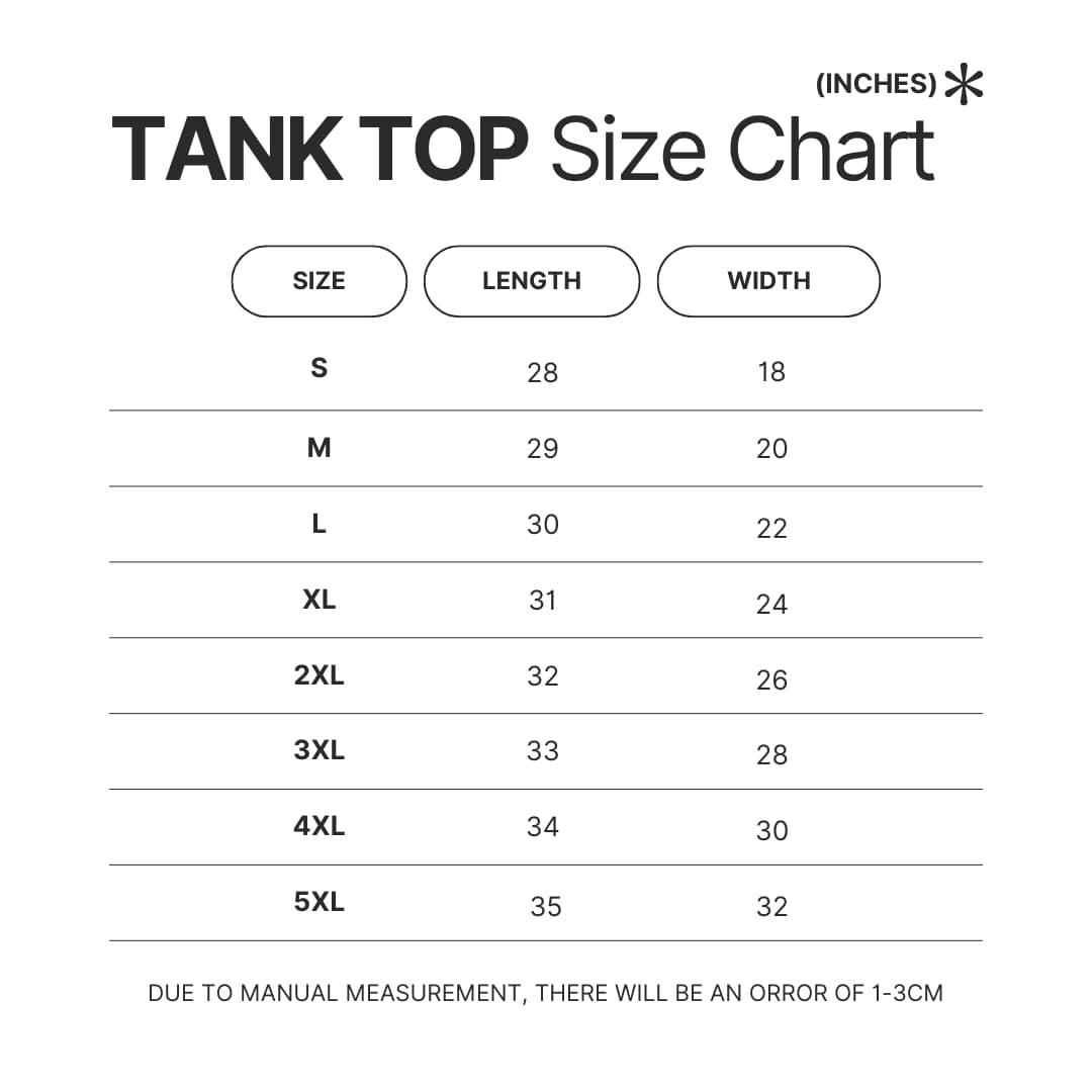 Tank Top Size Chart - World of Warcraft Merch