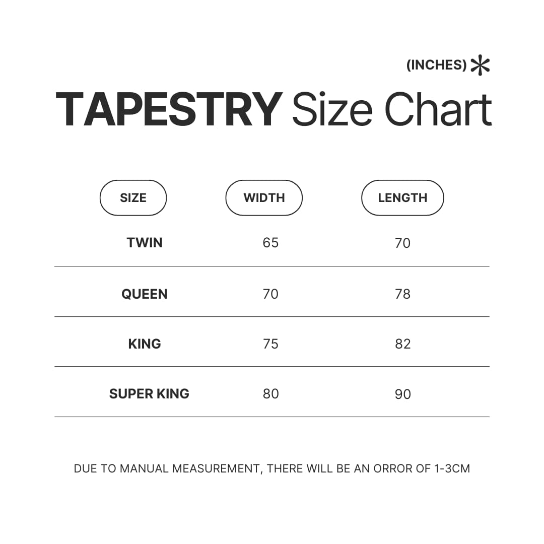 Tapestry Size Chart - World of Warcraft Merch