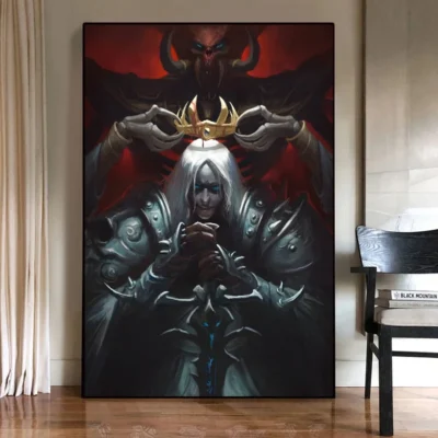 World of Warcraft Arthas Menethil Popular Creativity Artwork Posters and Canvas Painting Art Picture Game Room 20 - World of Warcraft Merch