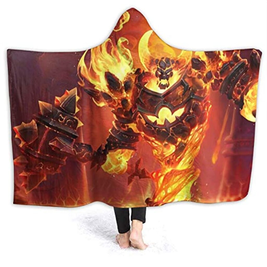 world of warcraft hooed blankets wow ragnaros wearable blanket hoodie 2 - World of Warcraft Merch