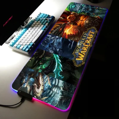 World Of Warcraft Large RGB Mouse Pad Gaming Mousepad LED Mouse Mat Gamer Mousepads Desk Pads 12 - World of Warcraft Merch