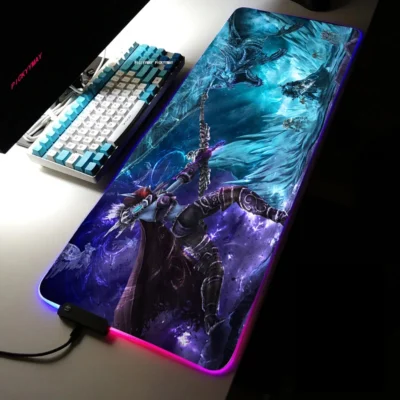 World Of Warcraft Large RGB Mouse Pad Gaming Mousepad LED Mouse Mat Gamer Mousepads Desk Pads 16 - World of Warcraft Merch