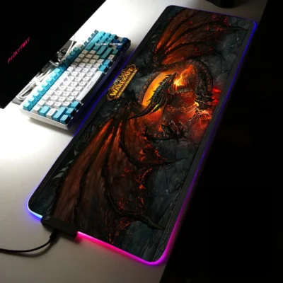 World Of Warcraft Large RGB Mouse Pad Gaming Mousepad LED Mouse Mat Gamer Mousepads Desk Pads 19 - World of Warcraft Merch